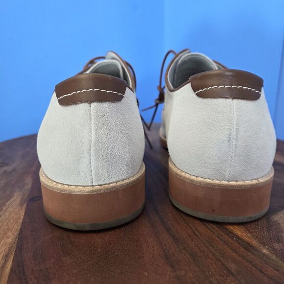 Johnston & Murphy Ellington Plain Toe Oxford Shoe Men's 10M Ivory/Bone Suede - Picture 8 of 14